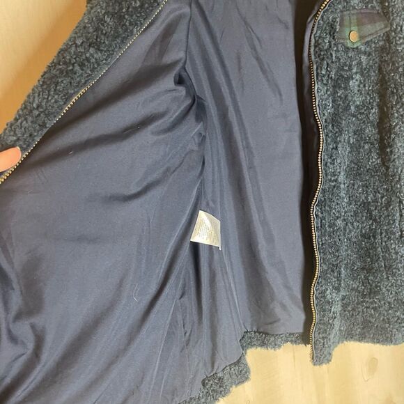 Pendleton blue fleece jacket long sleev with plaid inside, size XL - Picture 10 of 16